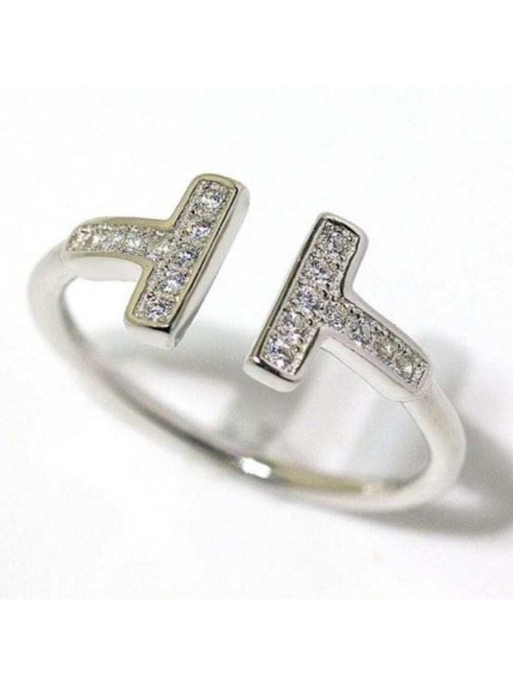 18k gold plated Sterling Silver T Shape ring - Picture 7 of 7